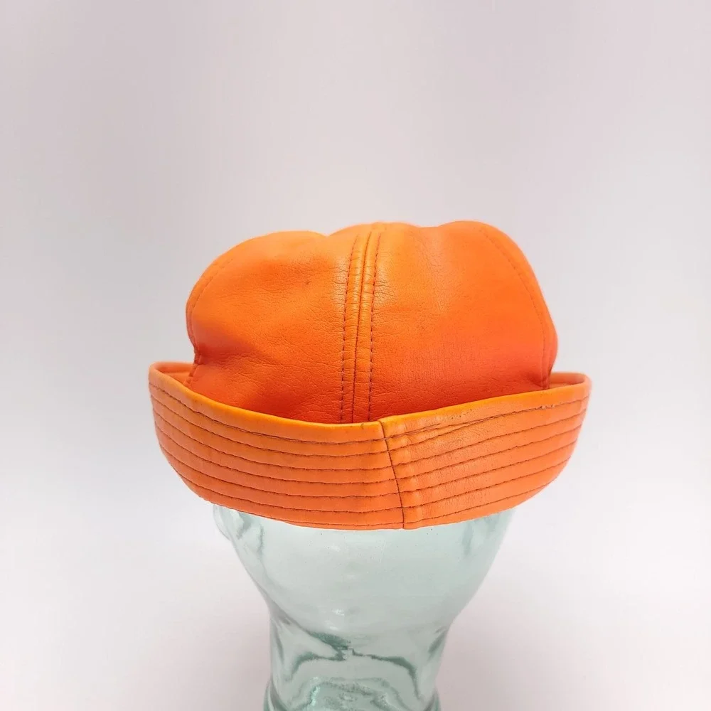 Vintage YA Small Jones Style Hunting Bucket‎ Hat Orange Vinal Faded